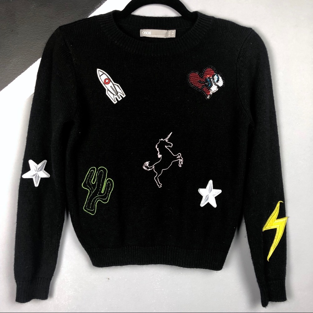 Asos Patch / Embroidered knit Sweater